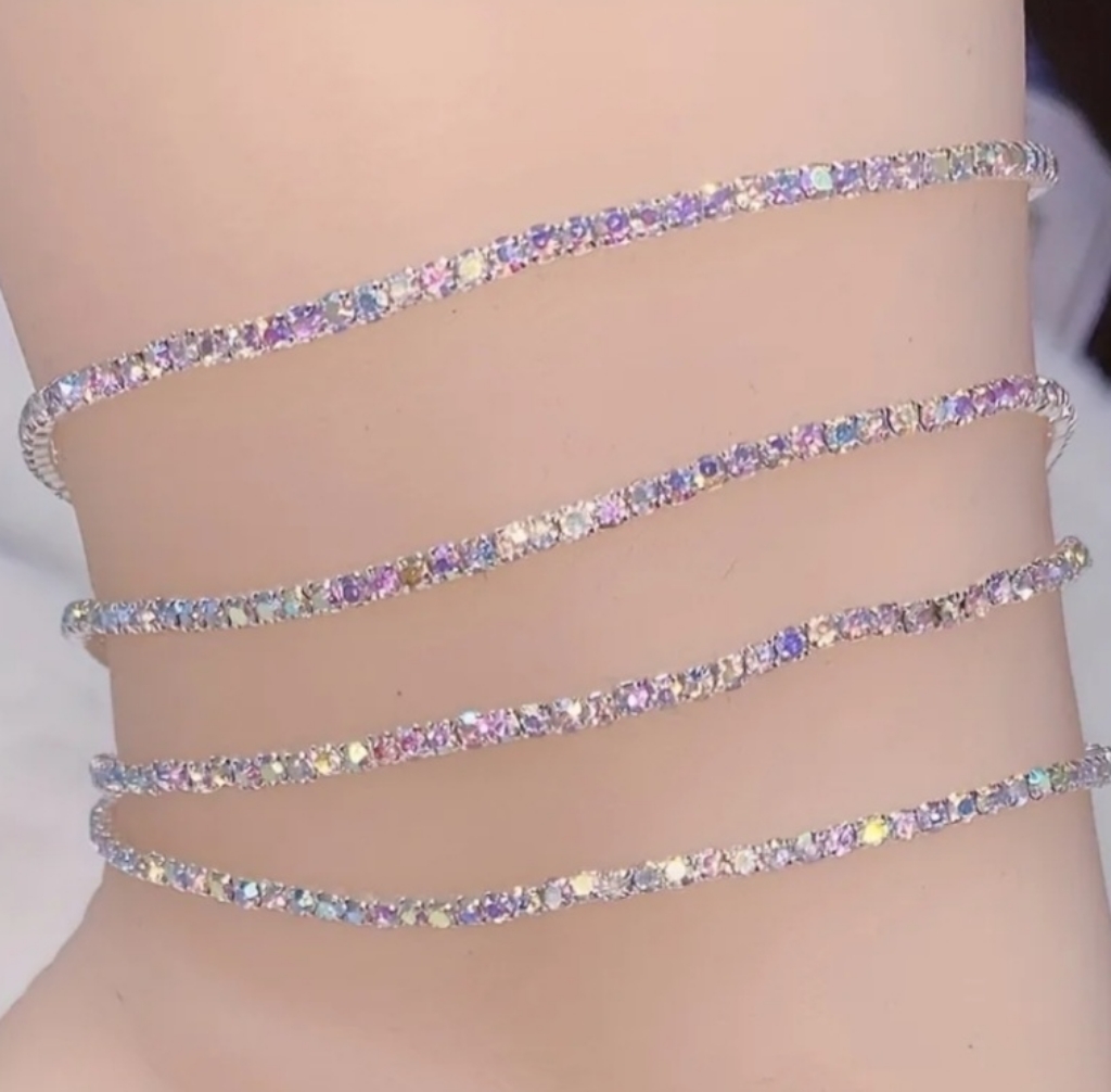 Ab Crystal Stretch Anklet 6$